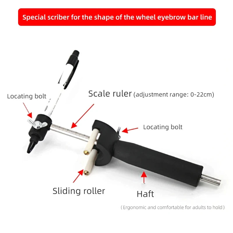 Car Wheel Eyebrow Scriber Auto Sheet Metal Dent Repair Tool Data Recovery Wheel Eyebrow Rib Line Parallel Drawing Tool Oasis Select