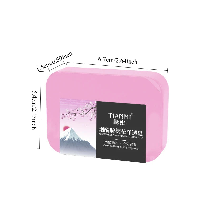4PCS Niacinamide Cherry Blossom Handmade Soap, Rich in Niacinamide and Cherry Blossom Extract, Gently Cleanses and Moisturizes Oasis Select