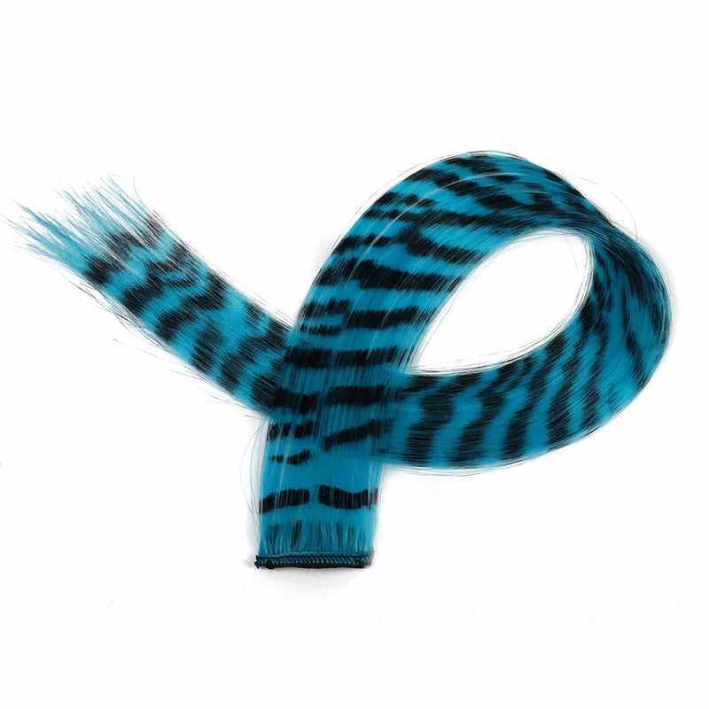 New Stripe Multi-color Leopard Printed Long Straight Wig Clip For Girls Highlights Wig Hairpieces Oasis Select A7