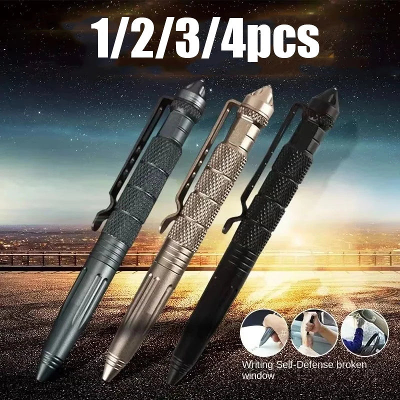 1/2/3/4pcs Multi Functional Tactical Pen High Quality Aluminum Anti Skid Portable Self Pen Steel Glass Breaker Survival Tool Oasis Select