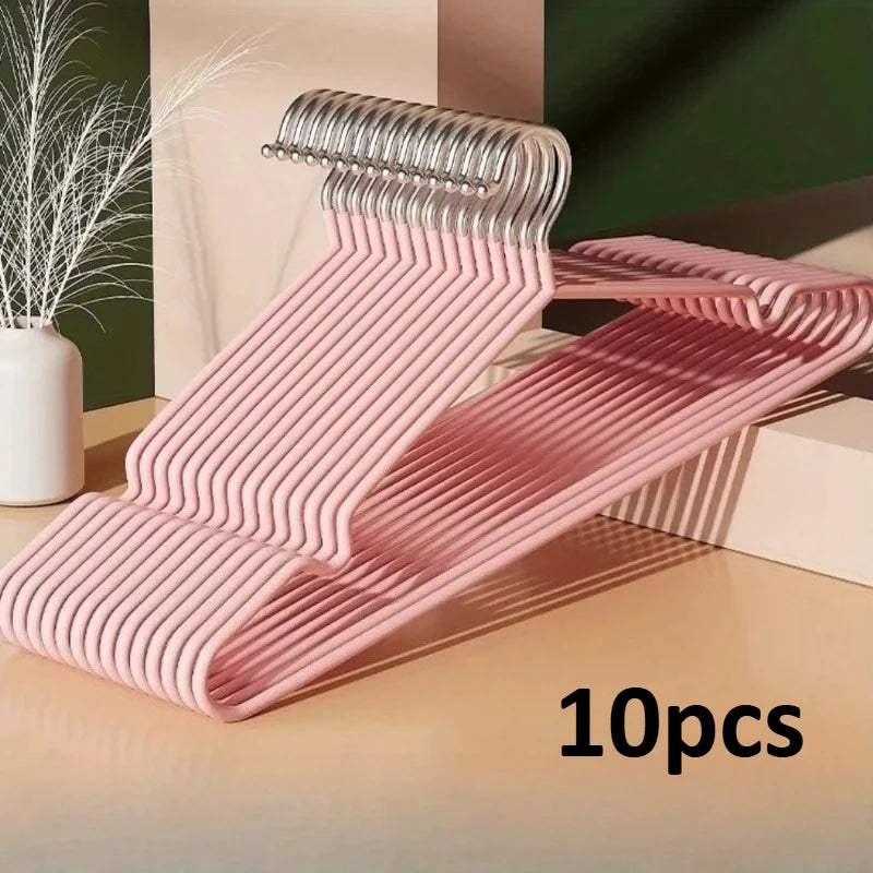 10pcs Metal Clothes Hangers, Heavy Duty Anti-Slip for Closet & Boutique - Space Saving Home Garage Organizer, Durable Storage Oasis Select 10pcs pink