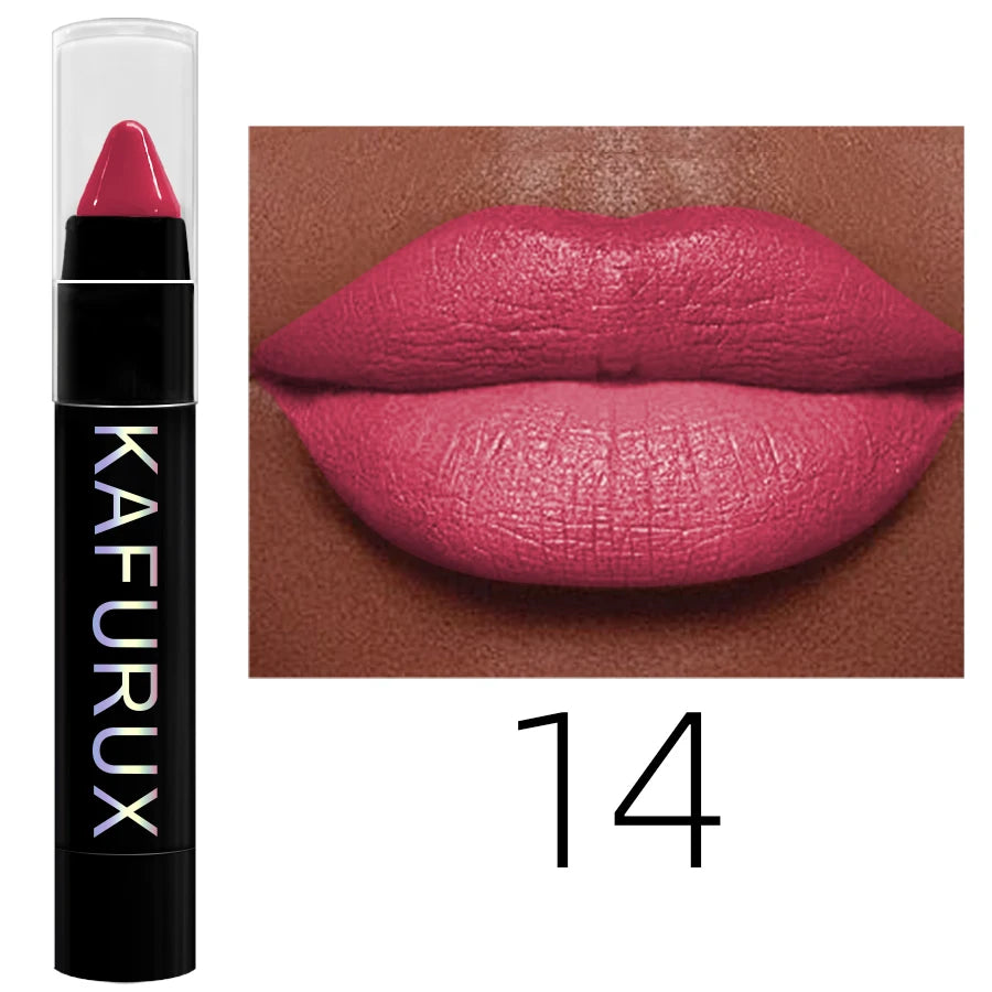 KAFURUX 15-Color Velvet Matte Lip Liner Pencil | Waterproof