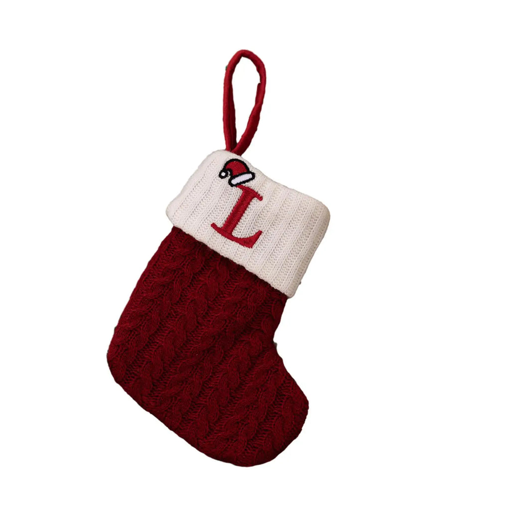 Socks Christmas Stocking Pendant Snowflake Stocking Decorating Ornament 20x10cm Alphabet Christmas Tree Useful Oasis Select L China Mainland