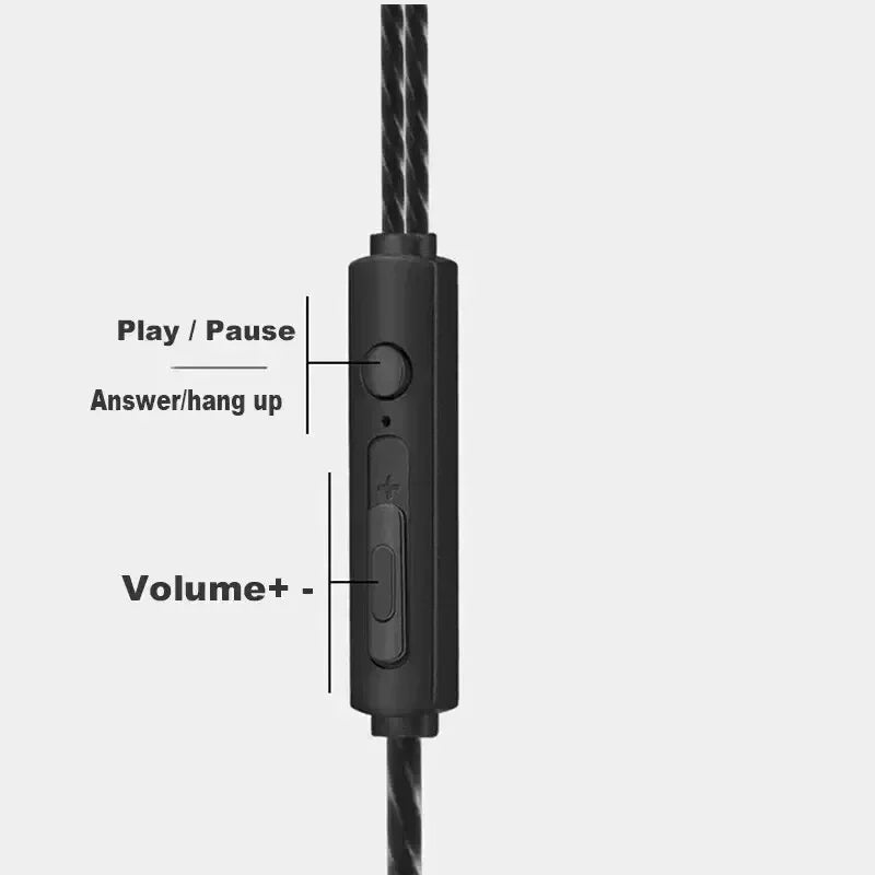 3.5mm Wired Headphones In Ear Headset Wired Earphones with Microphone Bass HiFi Stereo Earbuds Sports In-line Control For Phones Oasis Select