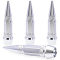 4Pcs 60mm Valve Caps, Aluminum Alloy Dustproof and Waterproof Tire Valve Stem Caps, Suitable for Cars, Trucks and Motorcycles Oasis Select Silver-4Pcs