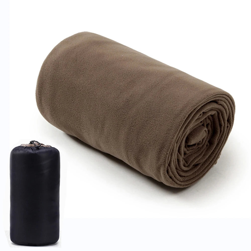 Soft Fleece Sleeping Bag Liner Camping Blanket Ultra-light Outdoor Travel Sheets Tent Bed Warm Sleeping Bag Oasis Select Chocolate