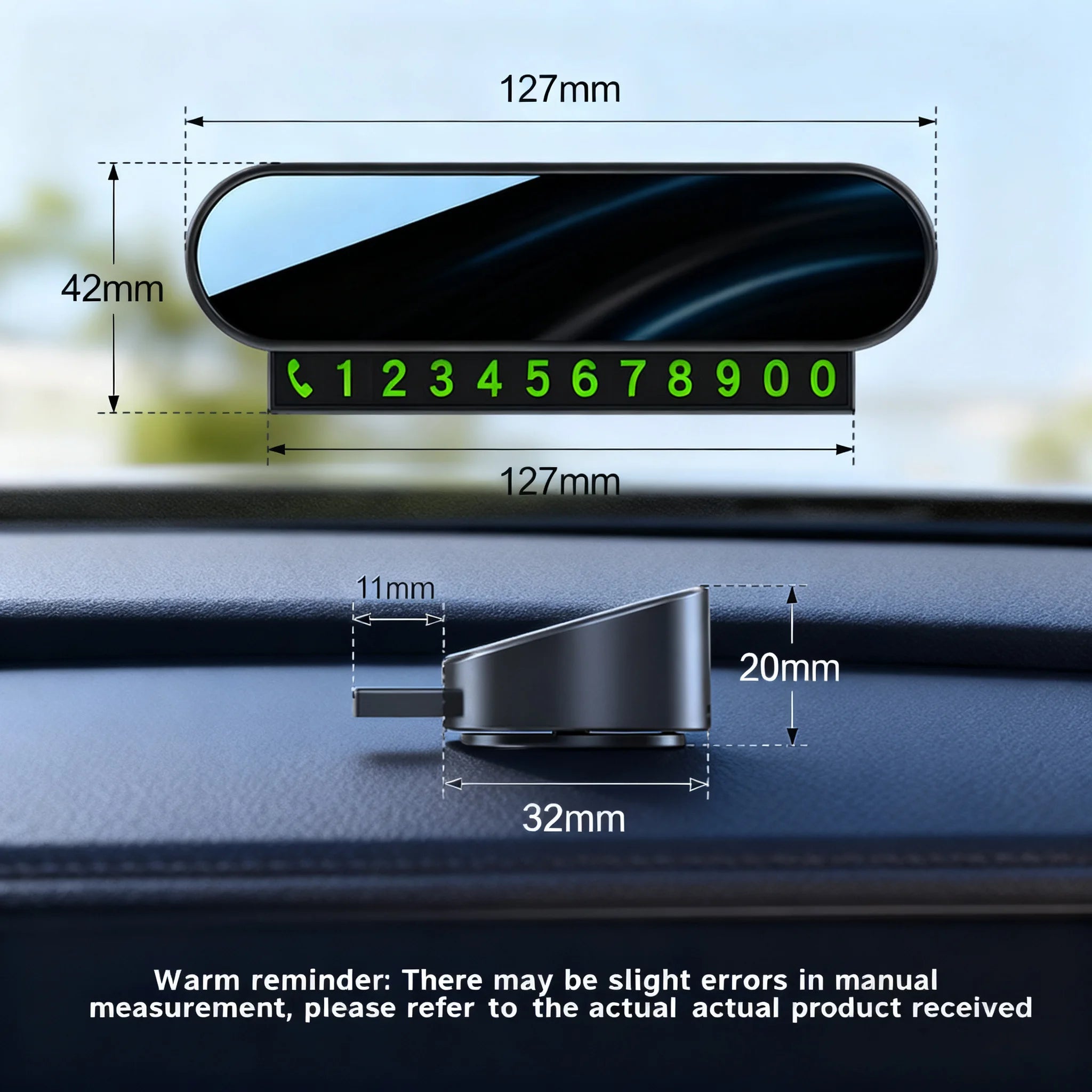 Magnetic Temporary Parking Card – Hidden Phone Number Display