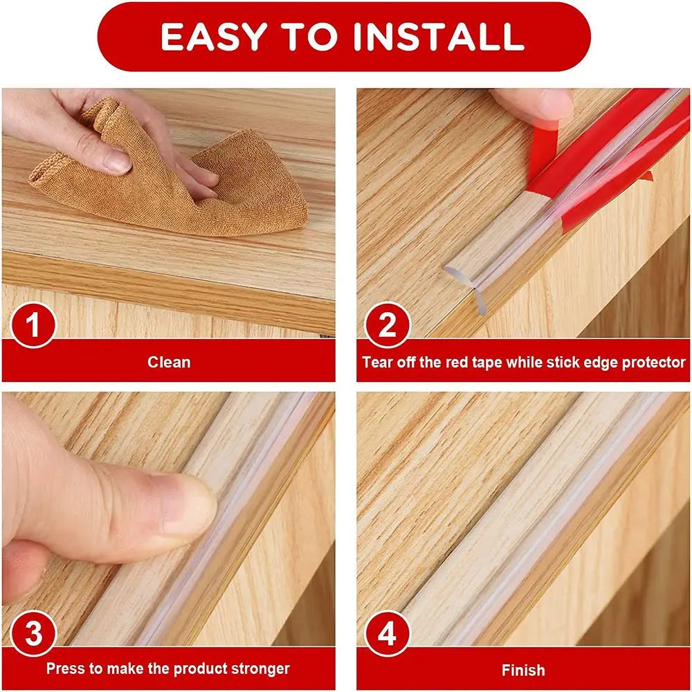 High Quality Self Adhesive Proofing Transparent Sharp Corner Corner Guard Strip Soft Household Furniture Bumper Safety Oasis Select