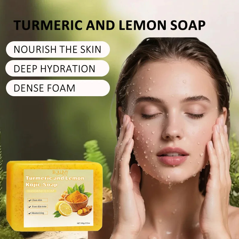 2PCS lemon ginger yellow soap and citric acid soap, used for washing face and hands, softening rough skin, moisturiz. Oasis Select