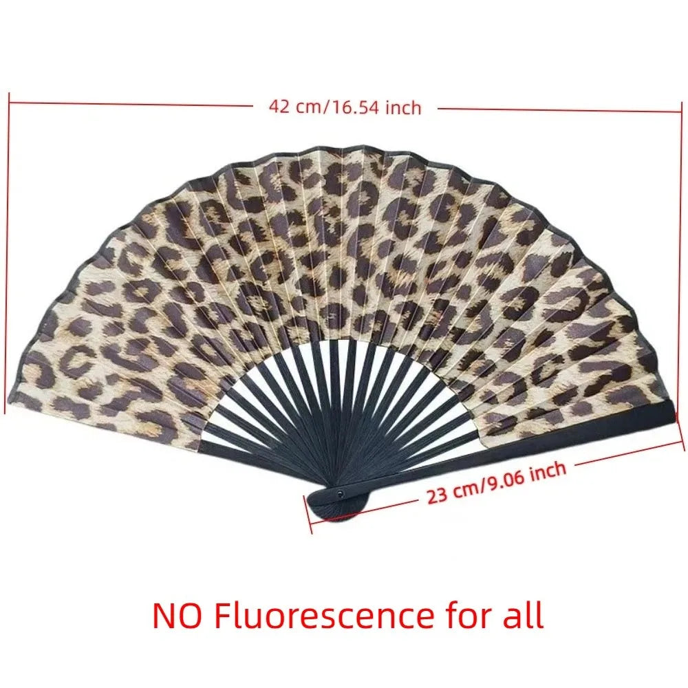 Decoration 23 Cm Kung Fu Fan Large Gradient Colorful Folding Hand Fan Personality Foldable Hand Rave Fan Music Oasis Select