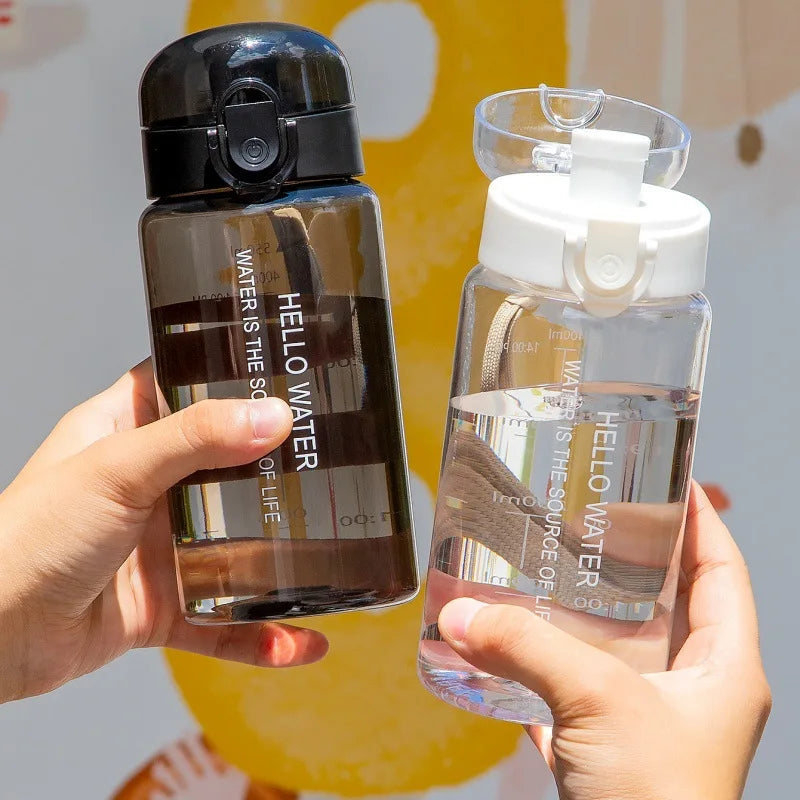 550ml Sports Water Bottle, Large-Capacity Transparent Scale Cup with Straight Drinking Bouncing Lid Outdoor Portable Kettle Oasis Select