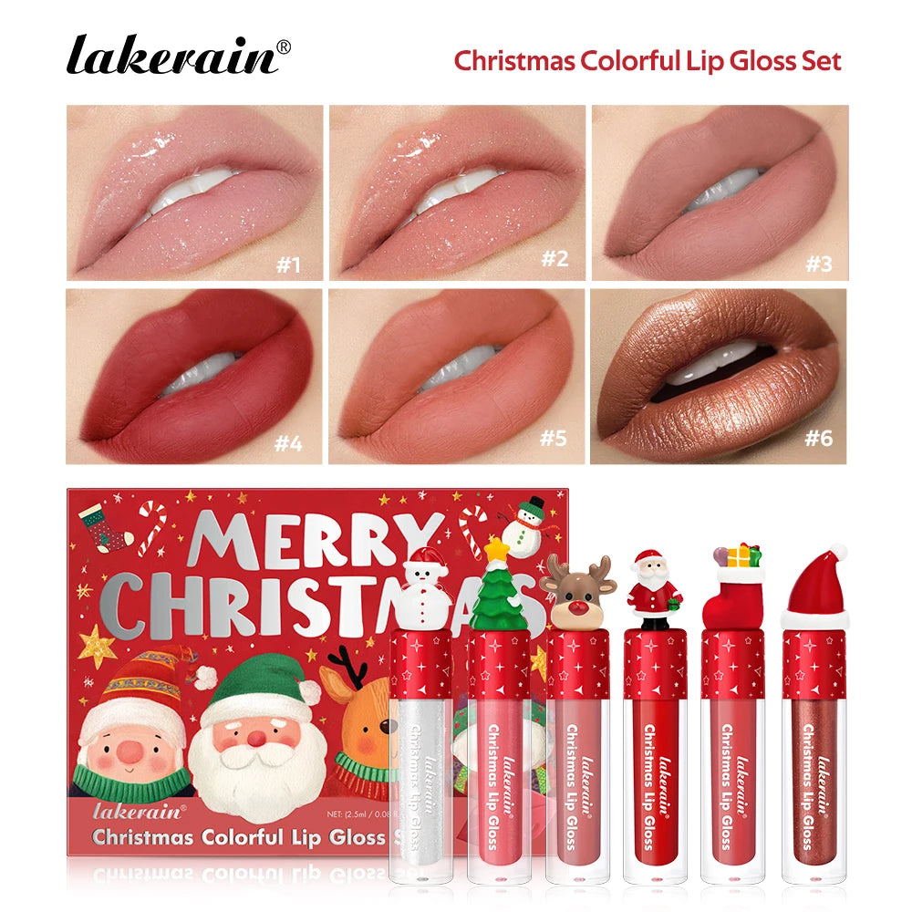 Lakerain Christmas Lip Gloss Set Long Lasting Moisturizing Waterproof Portable Travel Kit Ideal Thanksgiving Christmas Gift Oasis Select SET