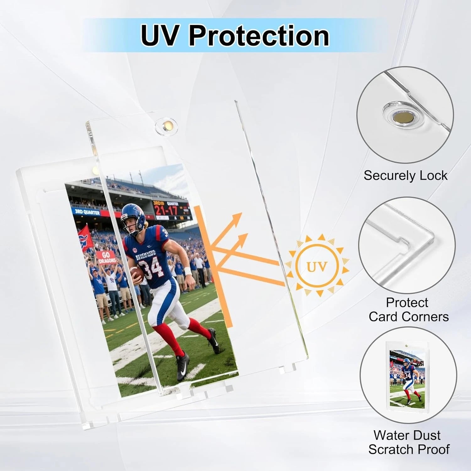 5/10/15 PCS 35pt Magnetic Card Holders with Stand – Hard Case for MTG & Sports Cards, UV Protection, Instant Desktop Display Oasis Select