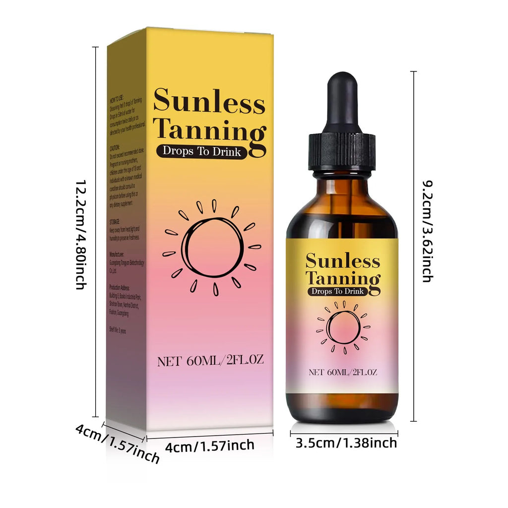 Body Tanning Cream, Sunless Tanning Drops, Drinkable Tanning Drops, Promotes Natural Skin Tone, Nourishing And Moisturizing 60ml Oasis Select