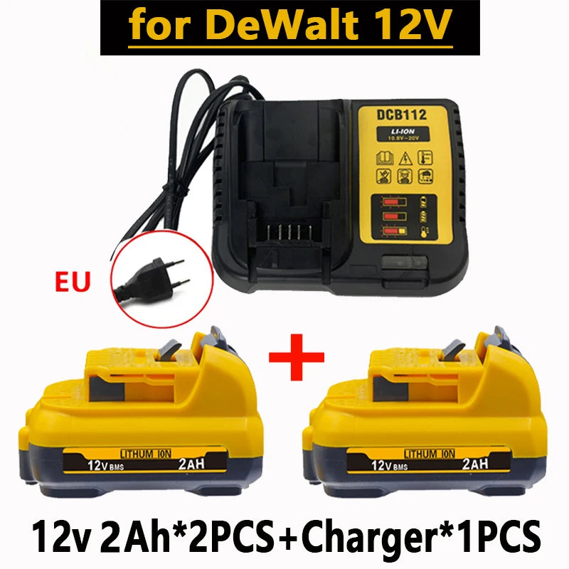 For DeWalt 12V DCB120 2Ah 3Ah 5Ah 6Ah Battery DCB127 DCB124-XJ DCD796 DCF922 Rechargeable Lithium-ion. Oasis Select 12V 2AH X2 charge X1
