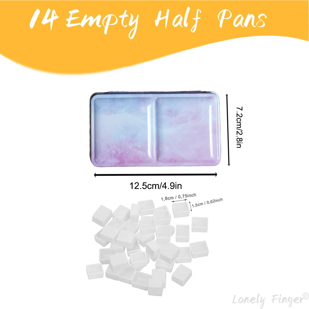 Empty Watercolor Palette Mix Set, Metal Watercolor Paint Case with Lid, Paint Box for Travel Gouache Oil Painting Oasis Select Small