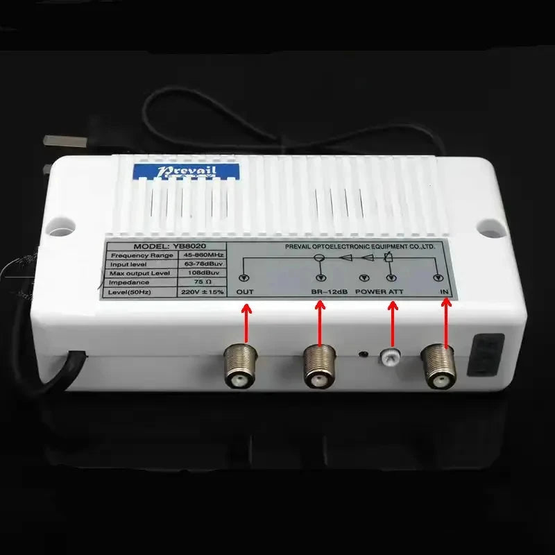 20db cable TV RF signal amplifier indoor type 45-860MHz 1 in 2 out, adjustable output Catv amplifier Oasis Select