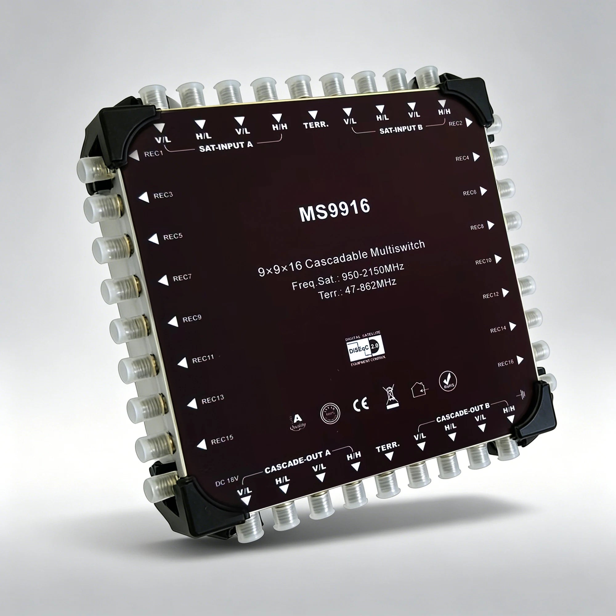 9 in 16 out cascade switch，Satellite signal power splitter，22k diseqc satellite multi switch Oasis Select