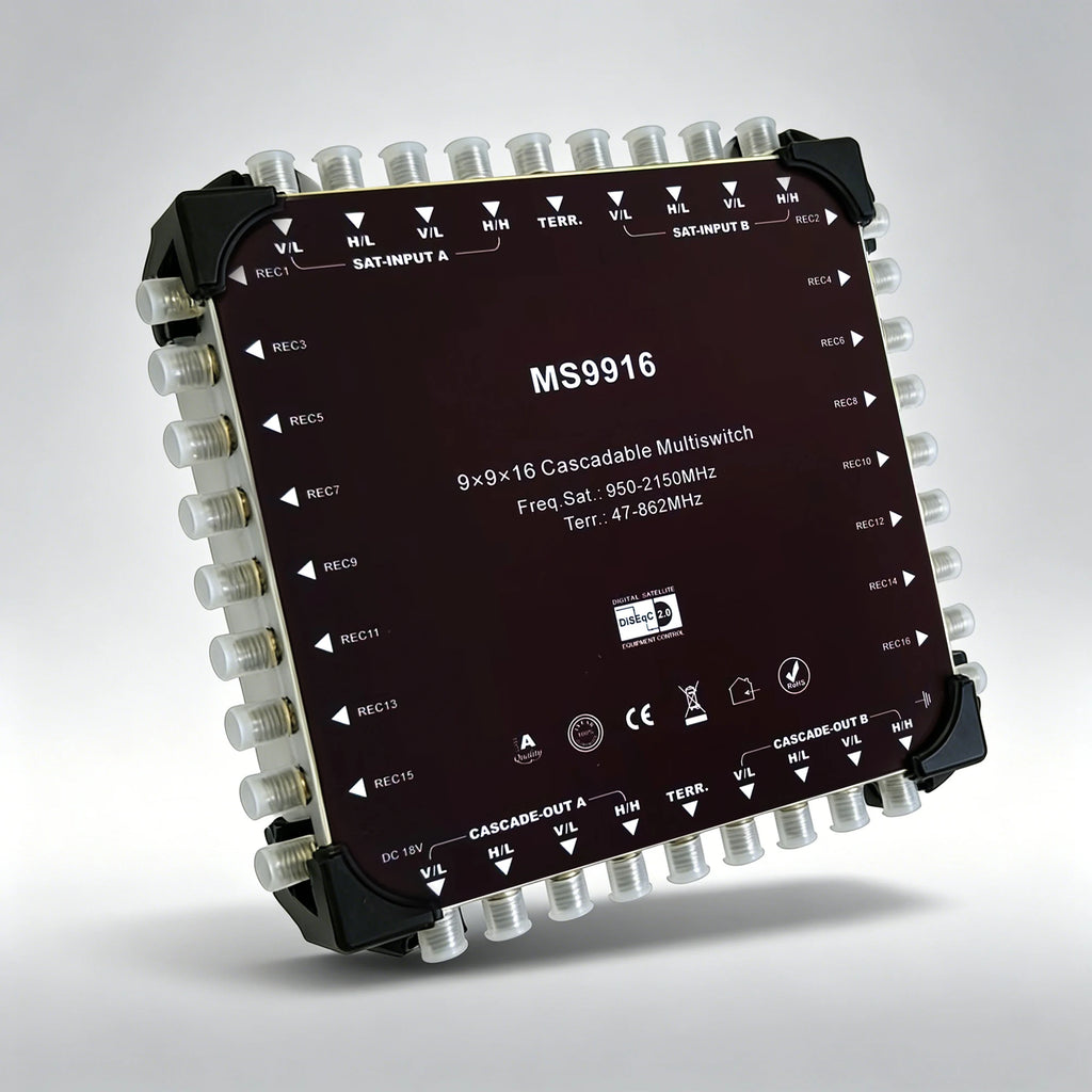 9 in 16 out cascade switch，Satellite signal power splitter，22k diseqc satellite multi switch Oasis Select
