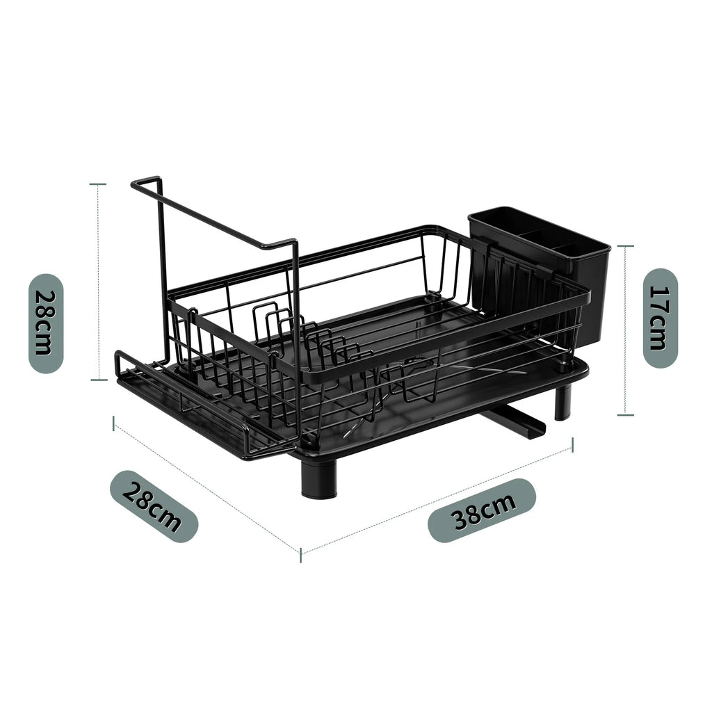 Dish Drain Rack Multifunctional Dish Storage Box Countertop Dish Rack Sponge Rack Kitchen Shelf Oasis Select Black sponge holder
