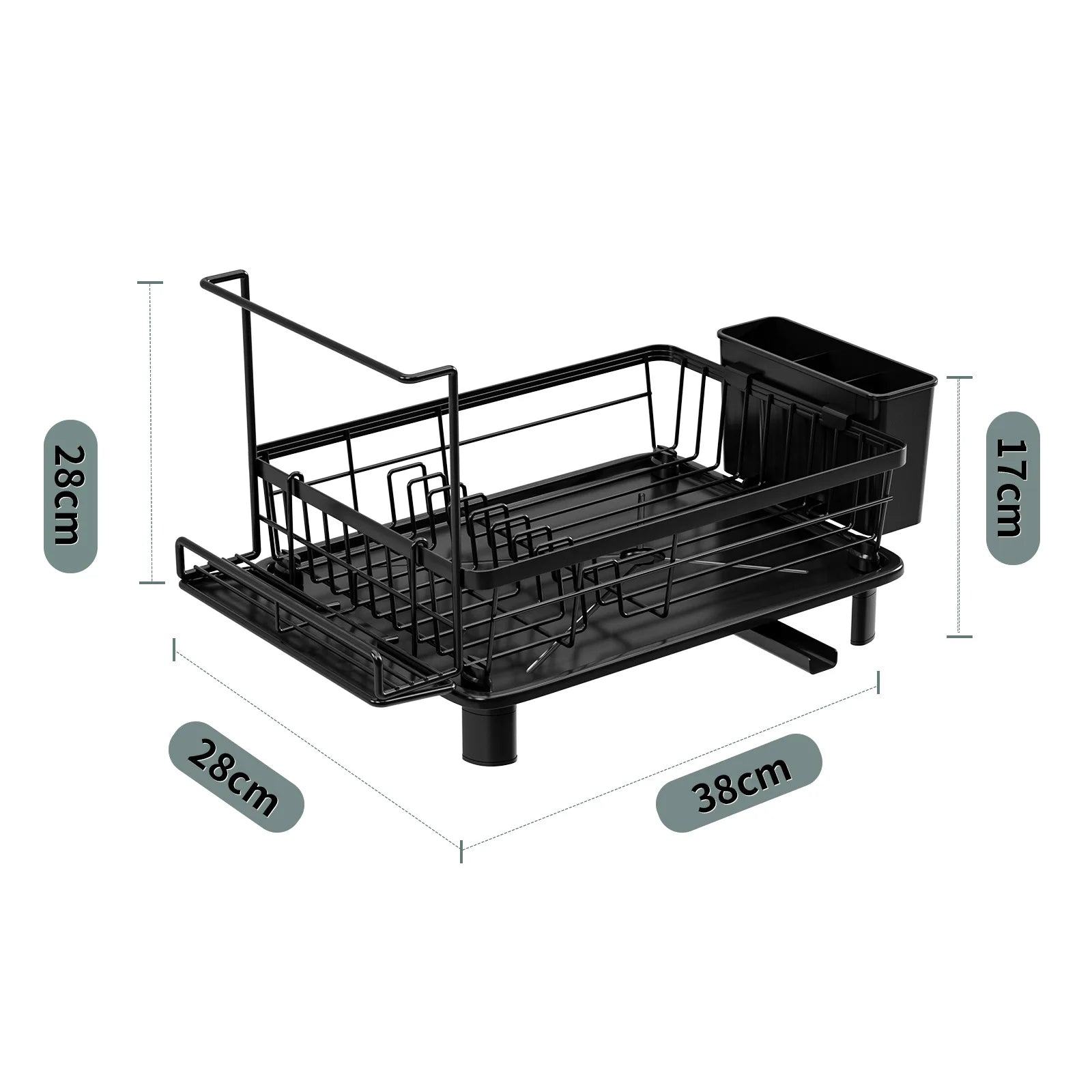 Dish Drain Rack Multifunctional Dish Storage Box Countertop Dish Rack Sponge Rack Kitchen Shelf Oasis Select Black sponge holder