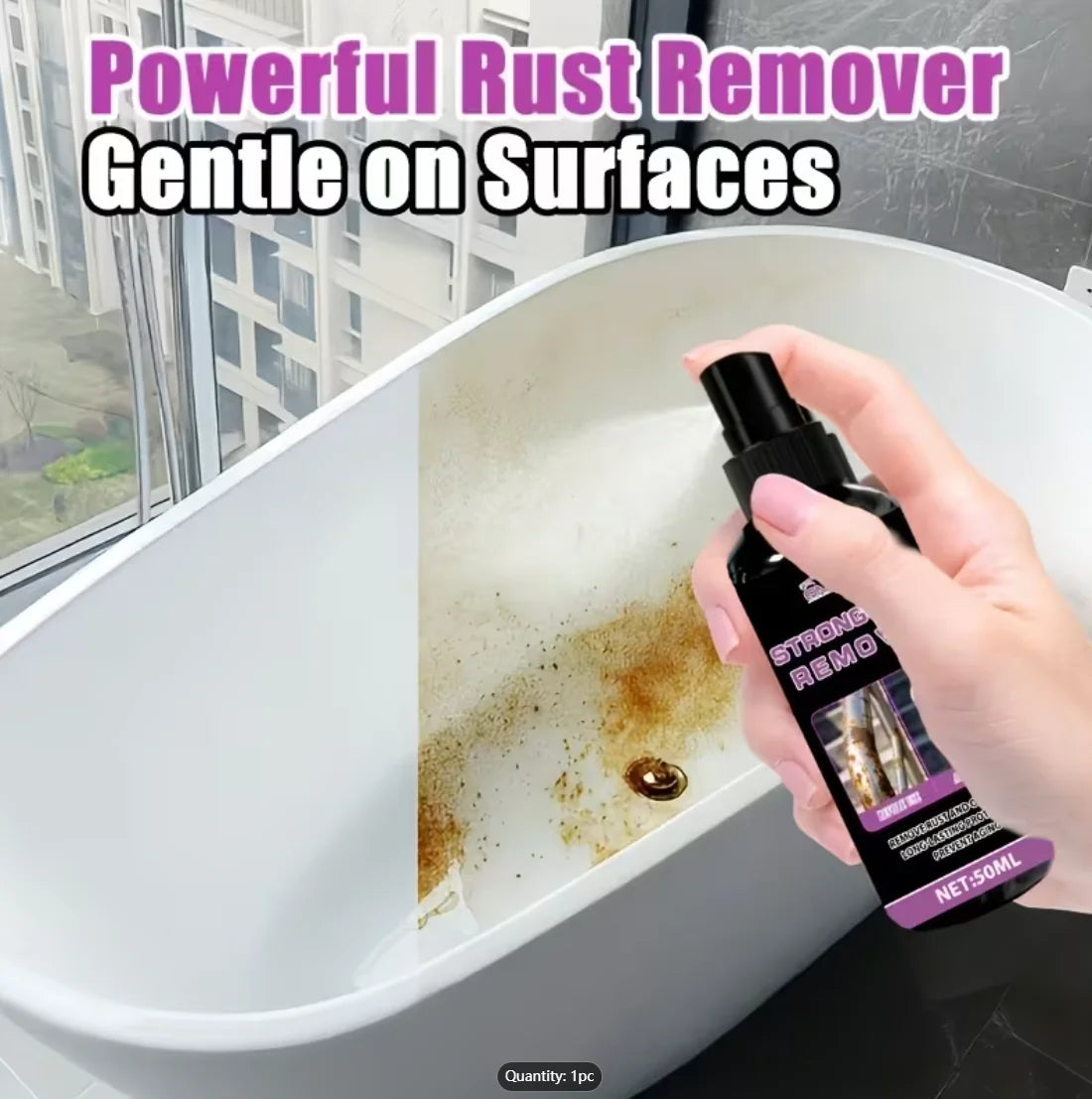 Rust Remover - Anti-rust renovation spray for metal parts. Portable size, quickly removes rust, oxidation and blackening. Effect Oasis Select