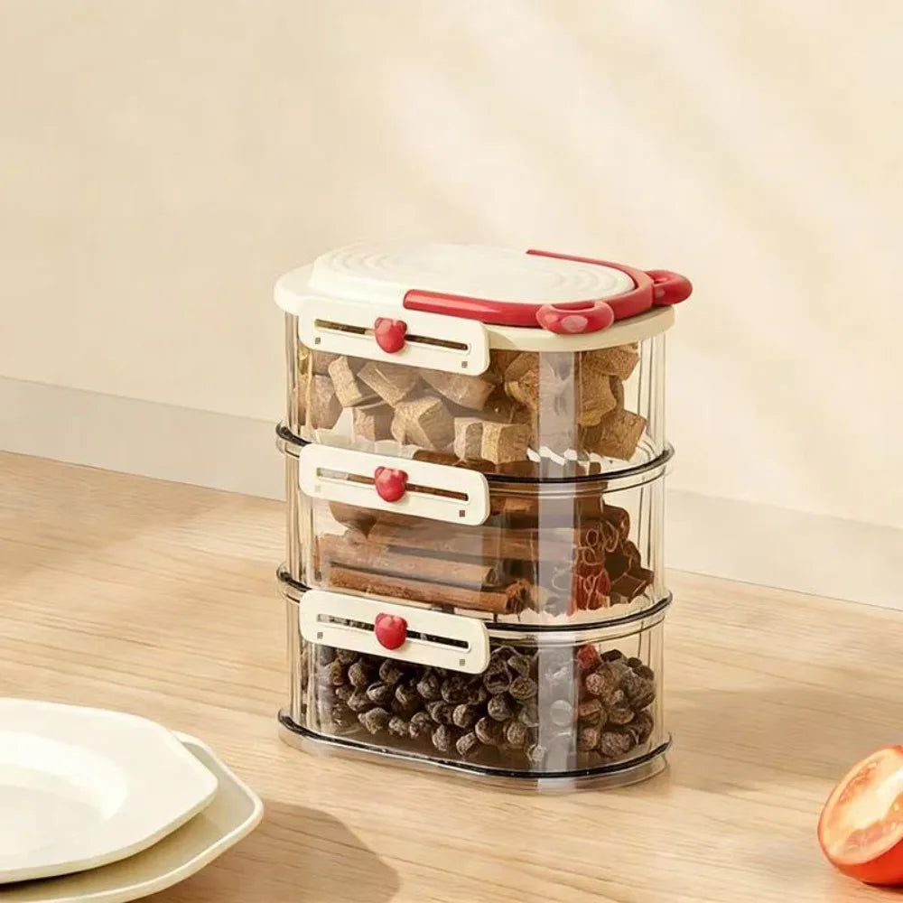 Stackable Spice Storage Box | Moisture-Proof Snap-On Lid