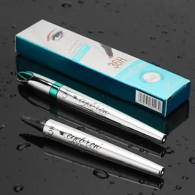 QIC Waterproof Liquid Eyebrow Pen – 4-Tip, Long-Lasting Brows