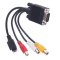 For VGA to For S-Video + For RCA CompoFor Site Video Adapter with 10cm Length for PC to For TV Analog Connection Oasis Select A