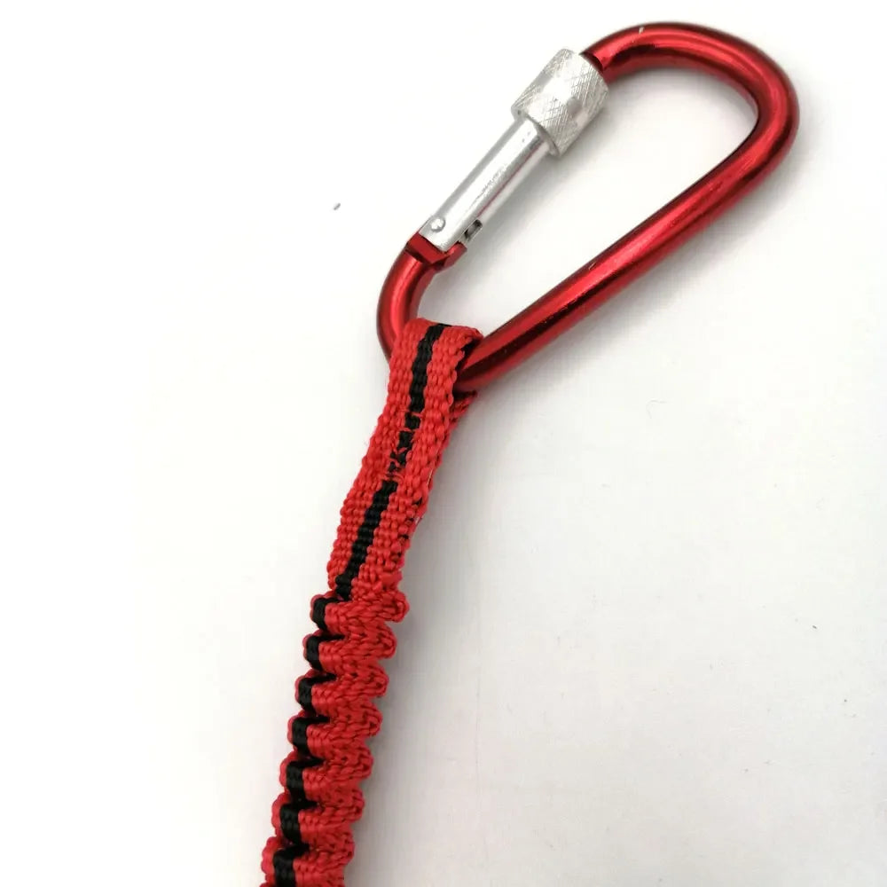 Safety Bungee Tether Tool Lanyard With Carabiner Hook 8kg Capacity For Climbing Working Oasis Select