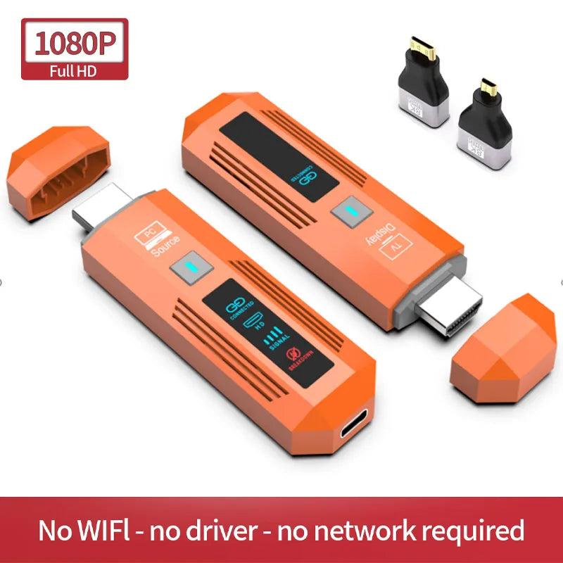 1080P 50M Wireless HDMI-Compatible Video Audio Transmitter Receiver Extender Display Adapter Dongle For TV Box Monitor Projector Oasis Select Full Set-micro mini 1