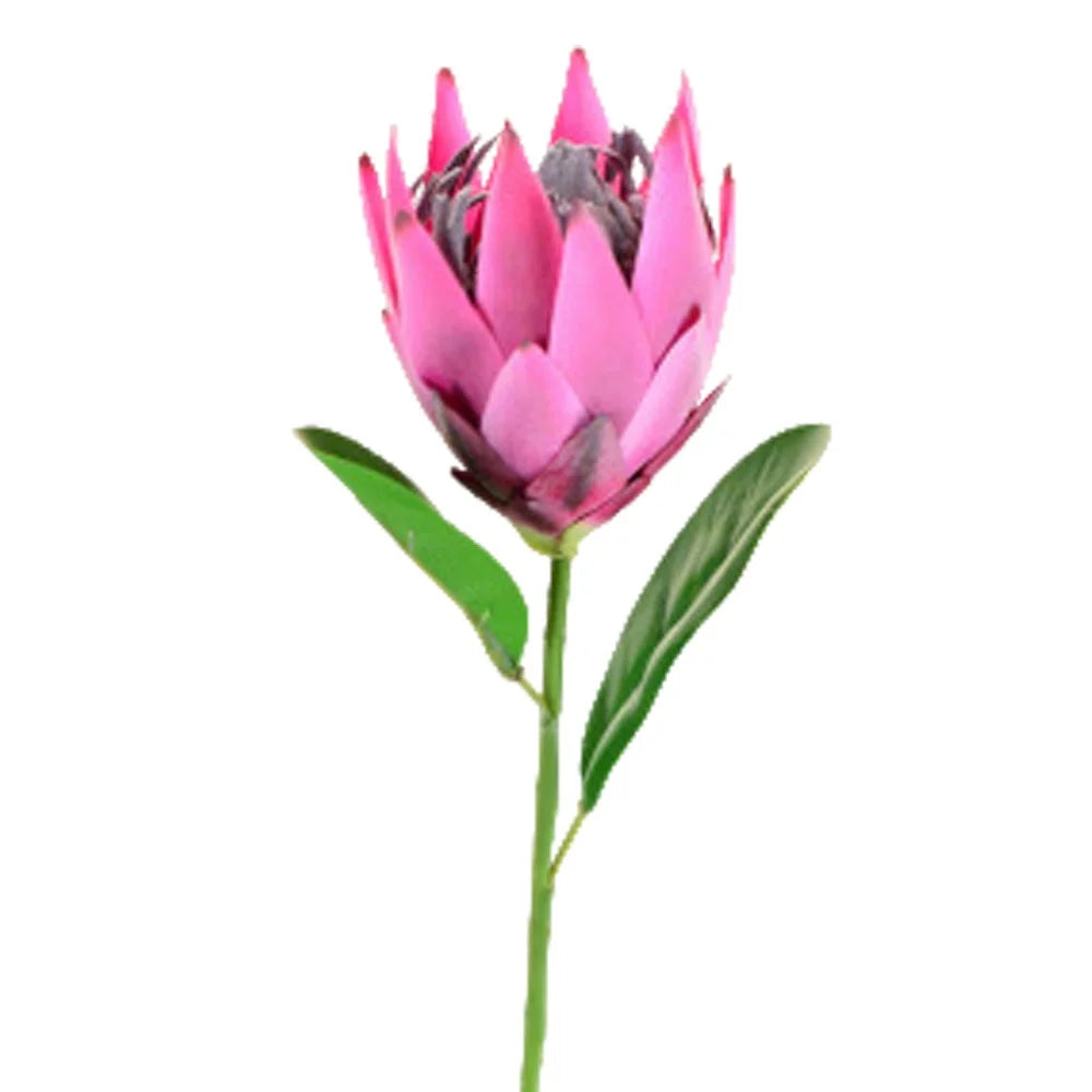 1PC,Europe Style Beautiful Artificial Flowers Fake King Protea Home Table Top Display Flowers Decorative Silk Flower Oasis Select Rosered