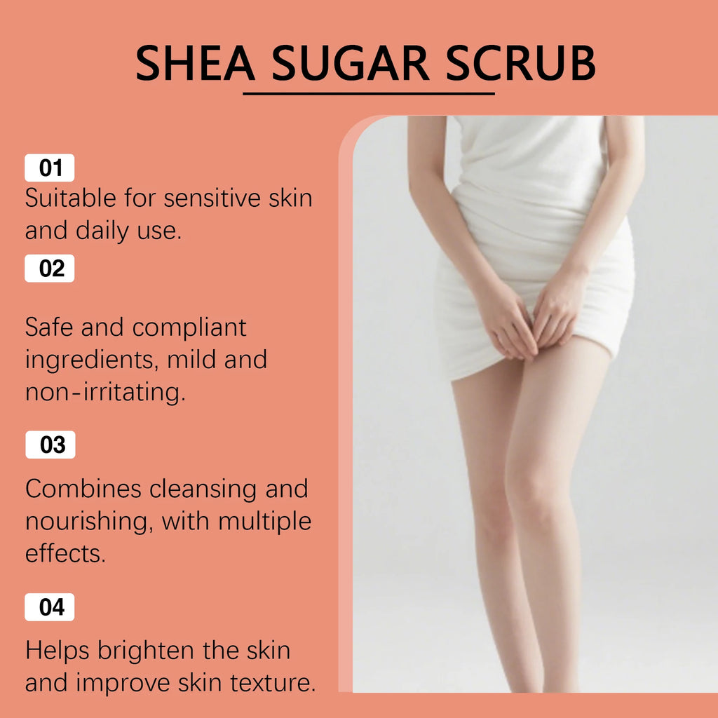 Hydrating Body Scrub Caramel Shea Sugar Scent Deep Exfoliation Remove Dead Skin Brightening Dull Skin Smoothing Bath Body Scrub Oasis Select