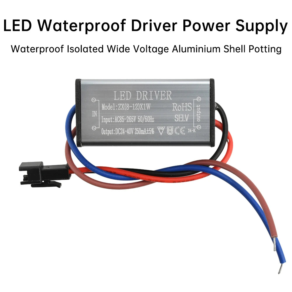 LED Driver Ballast AC85-265V 1-24W 250MA Adapter Transformer Lighting Transformers For Outdoor Waterproof Wall Lamp Floodlight Oasis Select