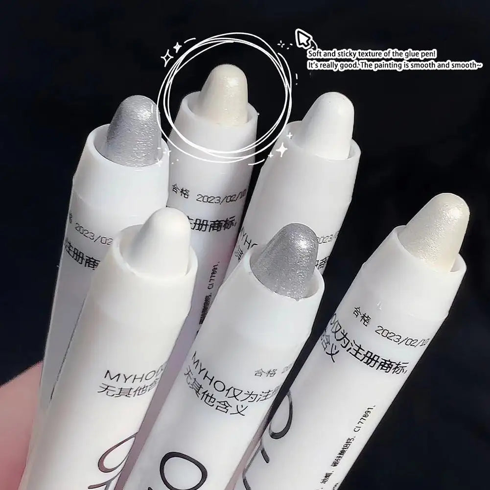 Glitter Highlighter Pen Pearlescent Lying Silkworm Pencil Waterproof Long-lasting Brightening Eyes Stick White Silver Eye Makeup Oasis Select