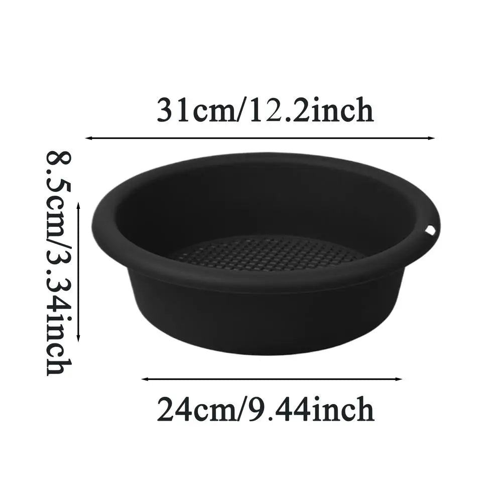 Sifting Pan Rustproof Pellet Sifter Mesh Screen Gold Prospecting Pan for Prospecting Mining Gardening Potted Plants Soil Dirt Oasis Select Round black