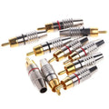 10pcs RCA Male Plug Audio Video Cable Speaker Connector Lockable Adjustable Gold Plate Audio Plug Rca Male Plug 45mm Oasis Select 10pcs