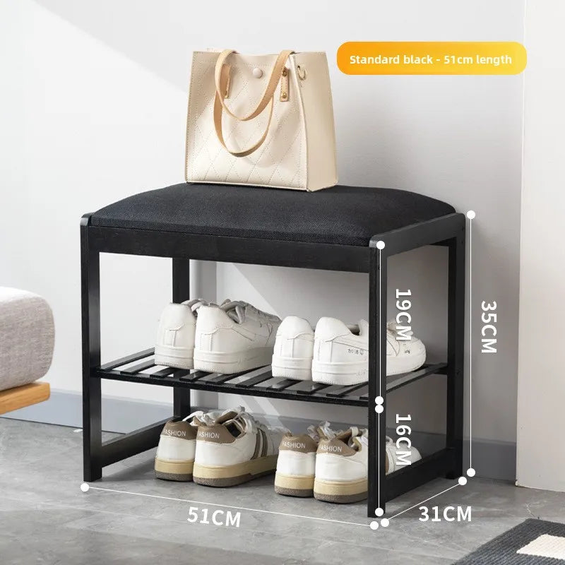 Shoe cabinet with hanger integrated floor-to-ceiling bedroom, simple coat rack at the entrance of the home entrance Oasis Select Black 51