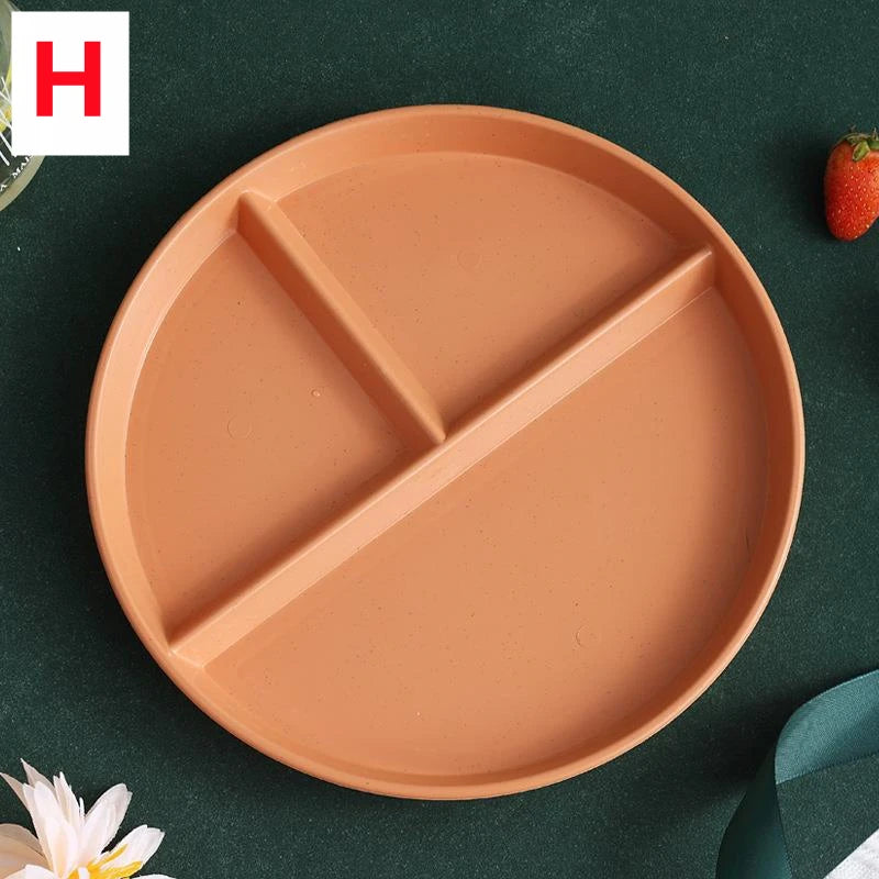 Eco Wheat Straw 3-Section Divided Dinner Plate – BPA Free Divided Dinner Plate Oasis Select H 22cm