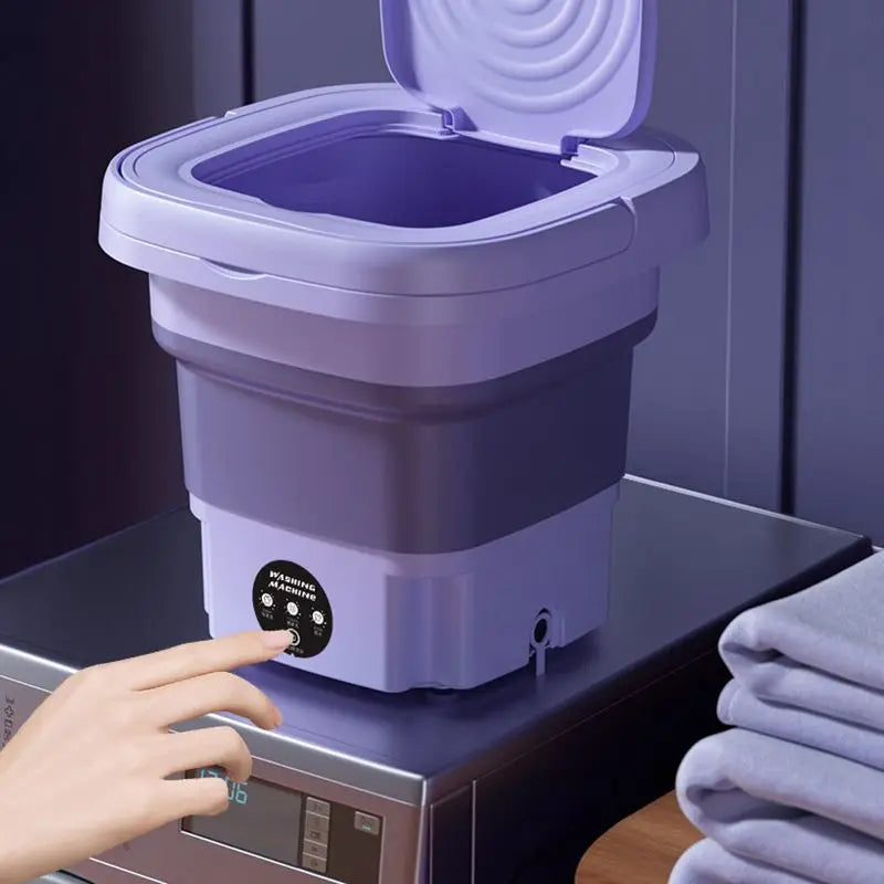 8L Foldable Washing Machine Portable Socks Underwear Panties Retractable Household Washing Machine 3 Models With Spinning Dry Oasis Select