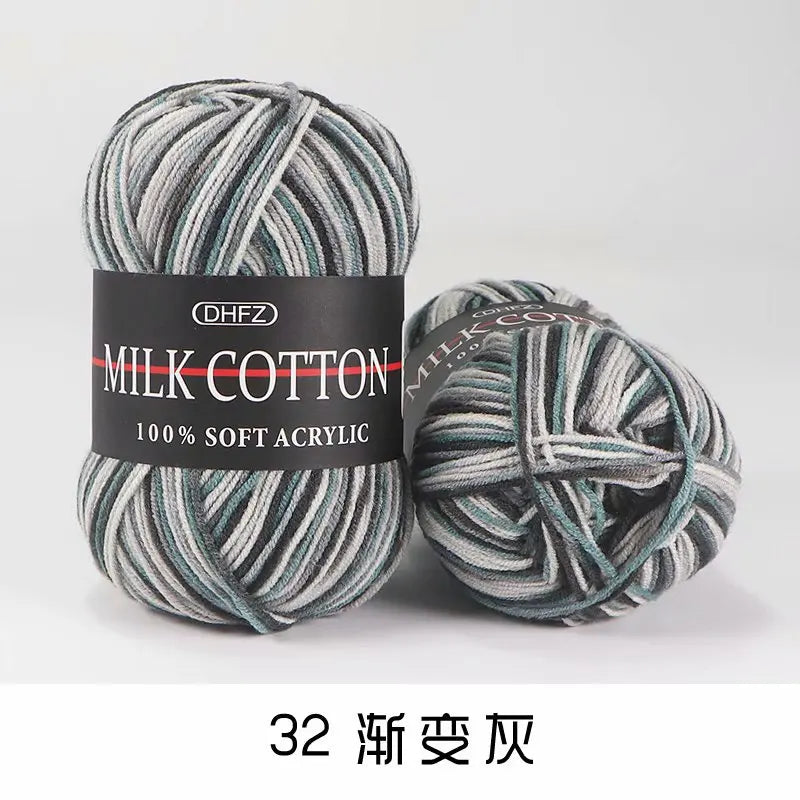 DIY Three Strands Graded Section Dyed Wool Medium Fine Cotton Thread