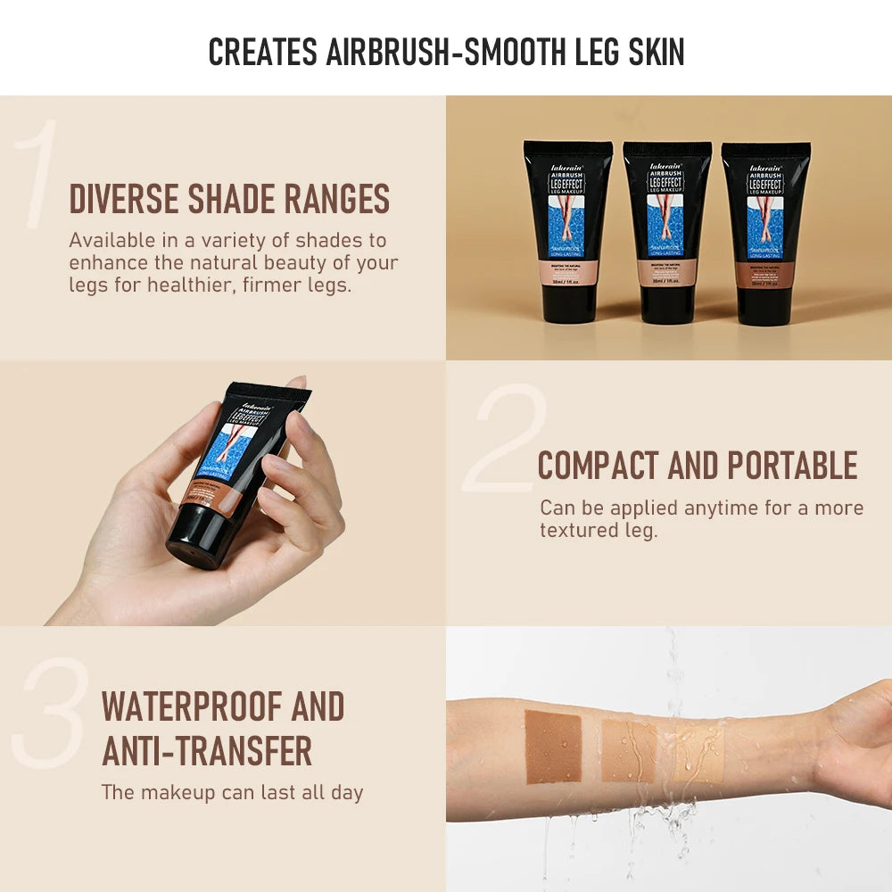 30g Leg Foundation Blemish Cover Makeup Moisturizing Body Foundation Fake Lotion Even Skin Skin Tanning Tone Care Tan Cream Body Oasis Select