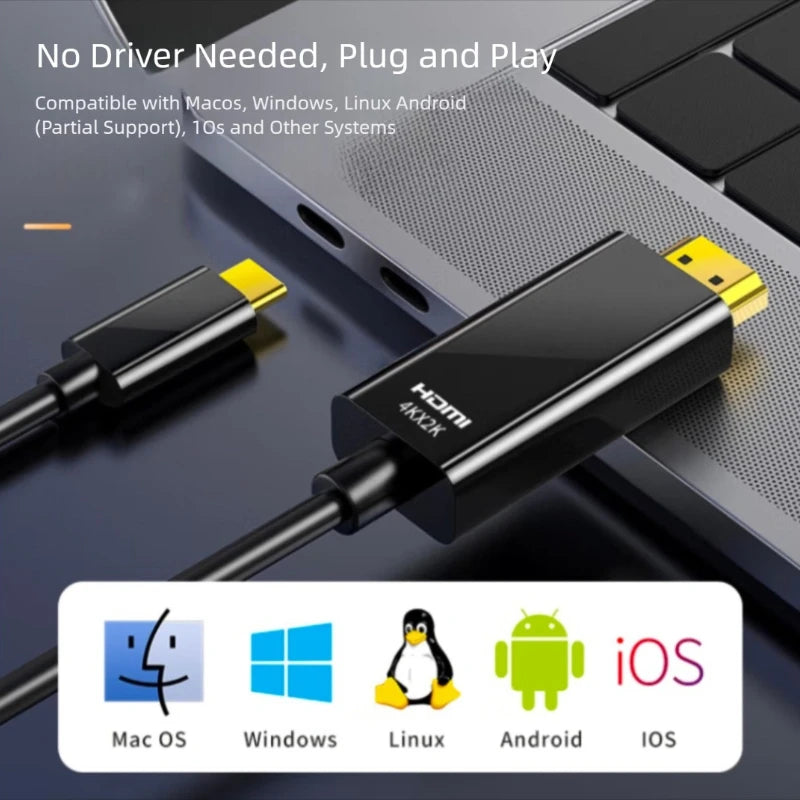 1.8M USB-C to HDMI Cable 4K – MacBook, Laptop & Phone USB-C HDMI Cable Oasis Select