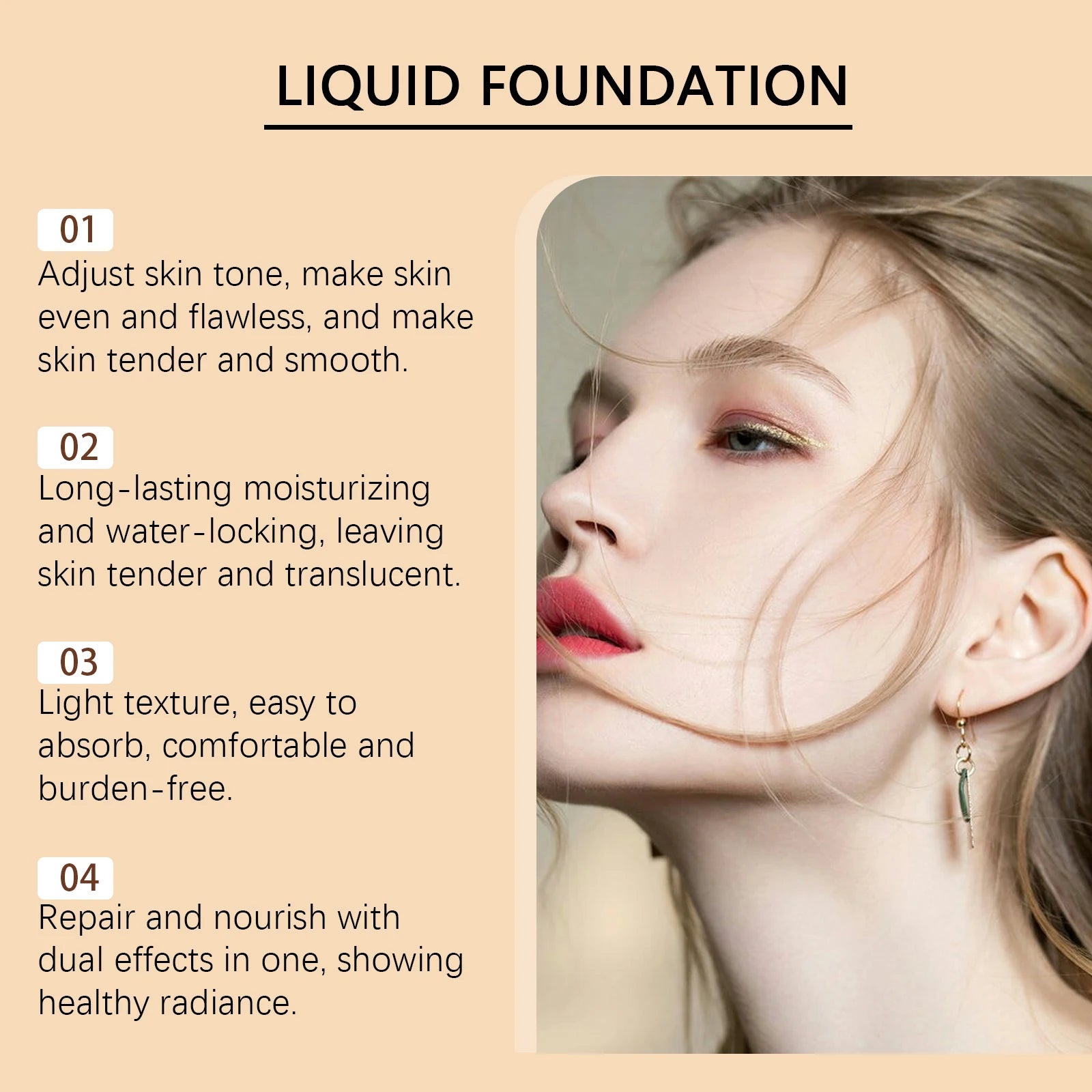Eelhope CC Cream Foundation – Waterproof, SPF & Moisturizing