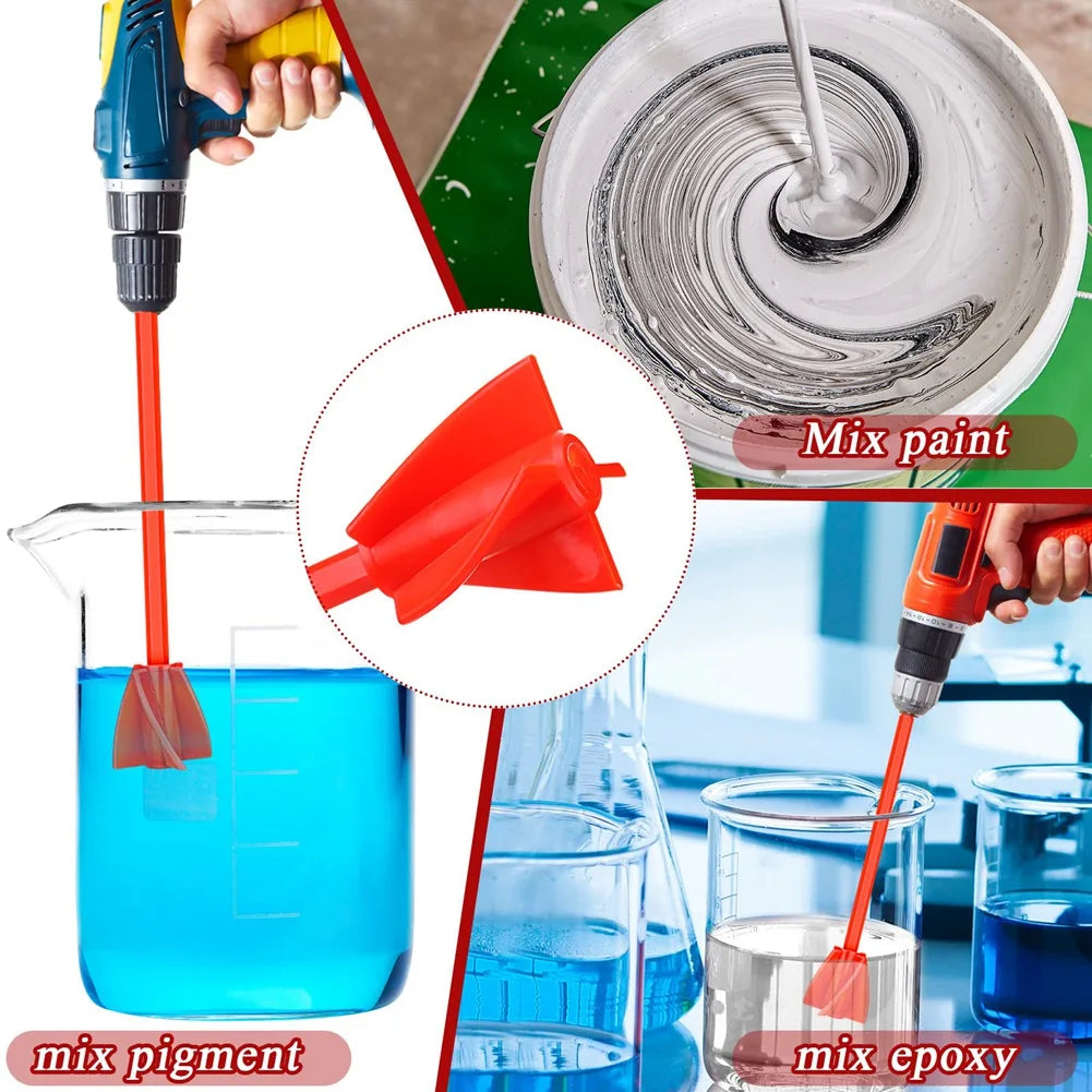 LIKE WISH 12 Pieces Epoxy Mixer Attachment For Drill Helix Paint Mixer Reusable Resin Mixer Paint Stirrers Drill Attachment Oasis Select Red
