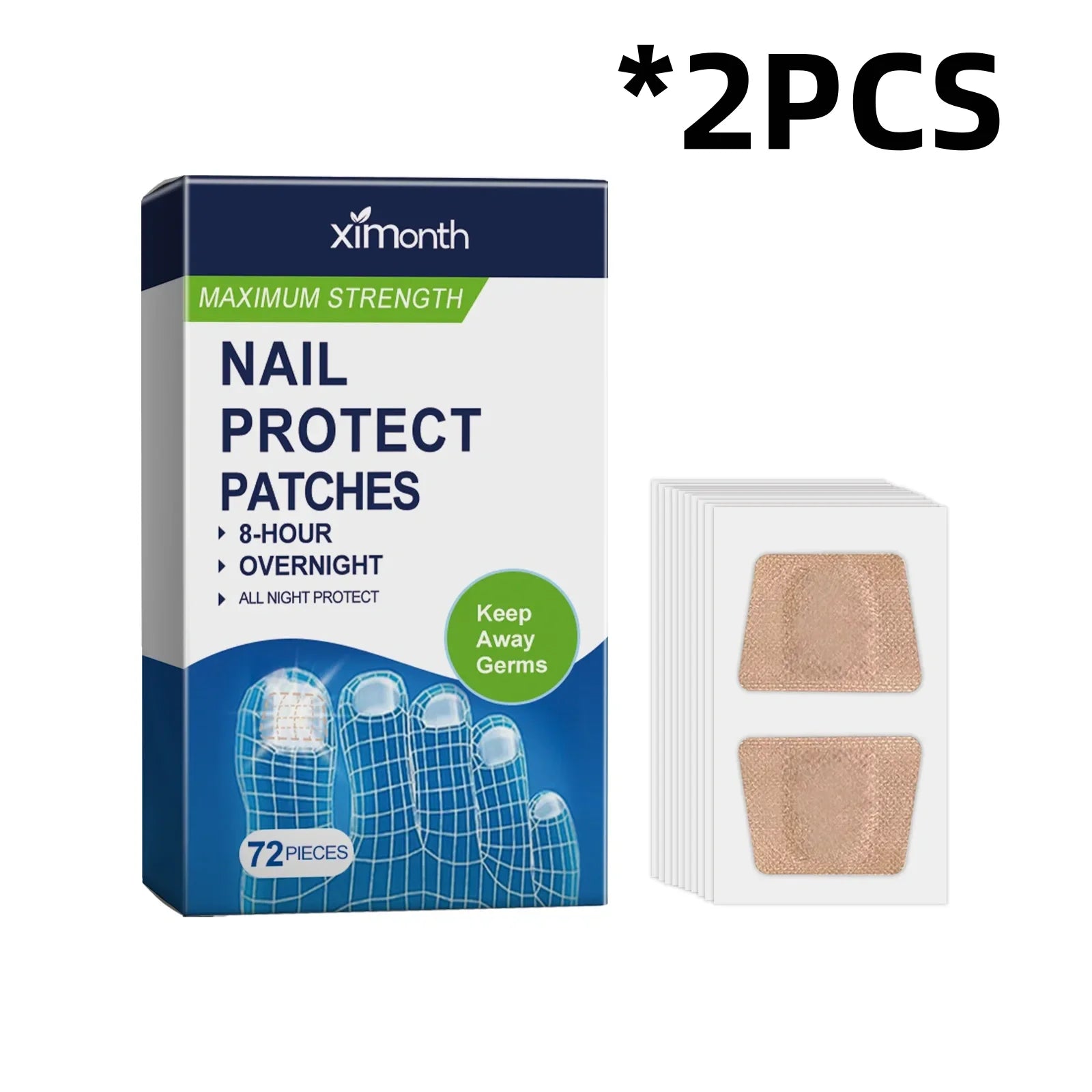 XIMONTH Nail Care Patch Eliminate Dirts Relieve Discomfort Repair Damage Correcte Surface Brightening Luster Nail Nourish Patch Oasis Select 72pcs Boxed X 2PCS