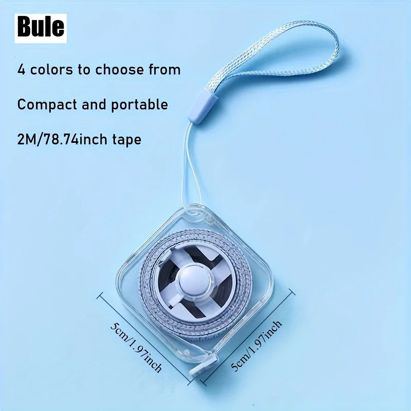 2-meter/6-foot Mini Soft Tape Measure, Portable and Extendable Locking Mechanism, and Clear Centimeter/inch Scale Oasis Select SKY BLUE