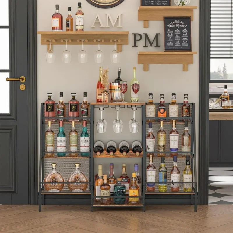 Household Goods Bilateral Floor Keystone Wine Rack Wine Cabinet Wine Display Rack Wine Cocktail Rack Bar Home Storage Oasis Select