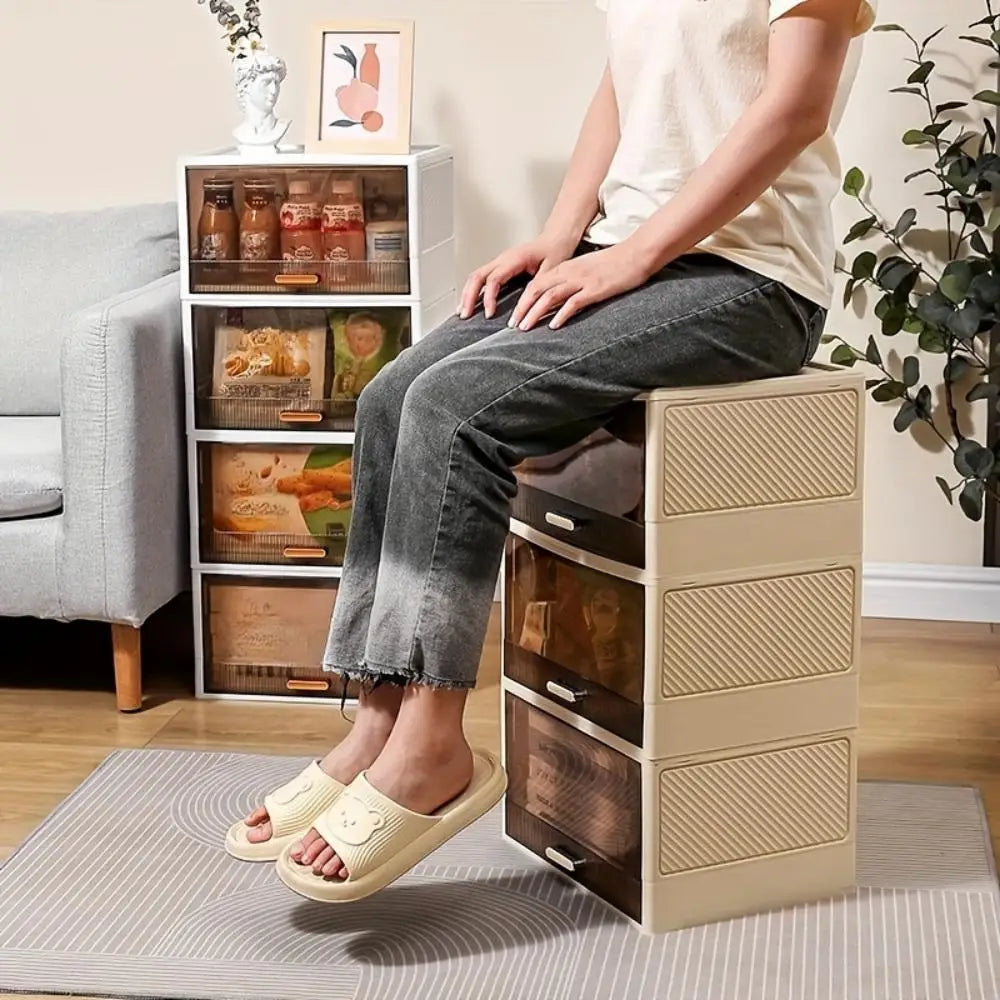 1pc transparent plastic shoe box, multifunctional family storage box, detachable shoe storage box, dustproof shoe box Oasis Select