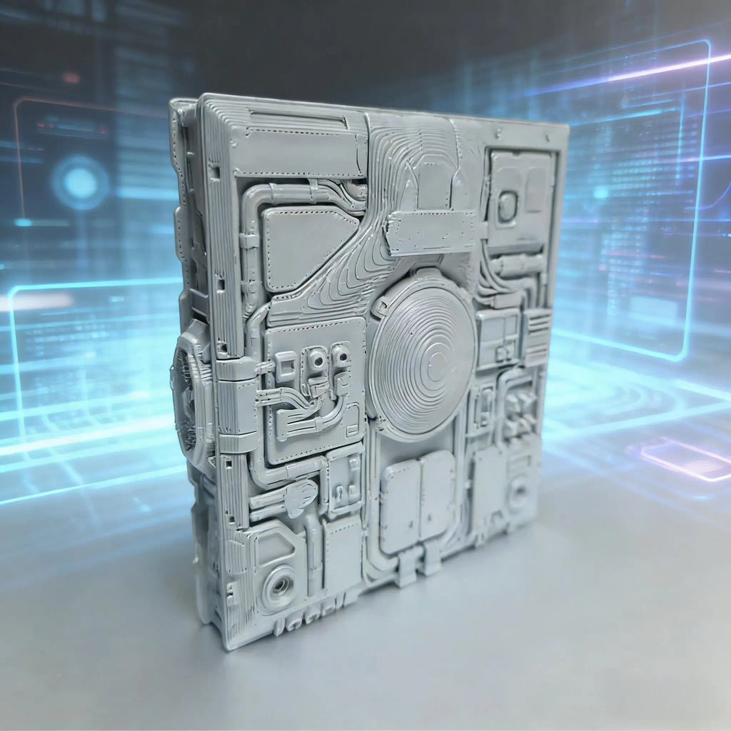 Sci-Fi Mechanical Panel Model Cyberpunk Tech Wall Tile Industrial Sci-Fi Terrain Base for Diorama & Miniature Scenery Oasis Select